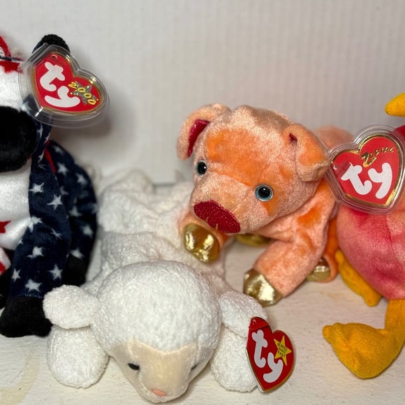 9 Ty Beanie Babies Barn Animals W/Tags - Picture 4 of 4